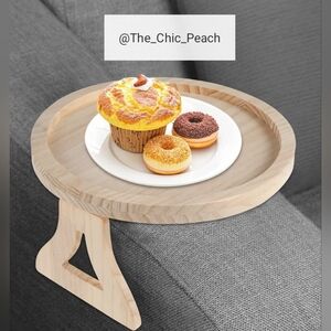 💛Set of 2 Light Wood Sofa Arm Tray Tables – Space Saving & Foldable💛